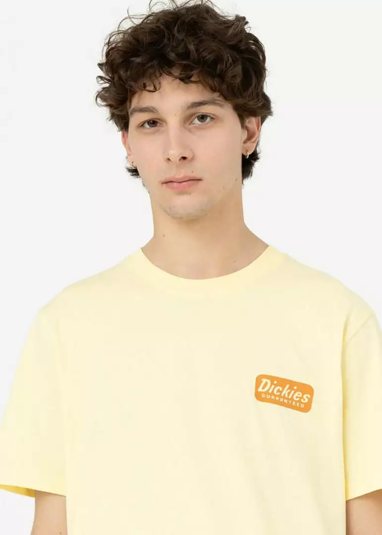 New In Dickies Mens Fircrest T-Shirt Pale Banana Yellow 6 New In Dickies Mens Fircrest T-Shirt Pale Banana Yellow