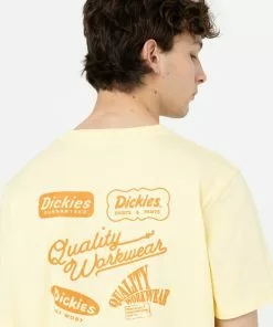 New In Dickies Mens Fircrest T-Shirt Pale Banana Yellow