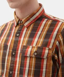 New In Dickies Mens Glenmora Check Shirt Brown
