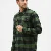 New In Dickies Mens Sacramento Flannel Shirt Pine Green
