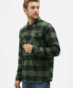 New In Dickies Mens Sacramento Flannel Shirt Pine Green