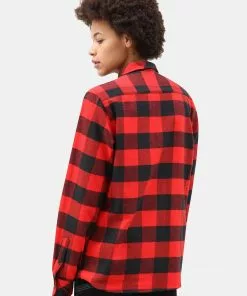 Dickies Mens Sacramento Flannel Shirt Red Black New In