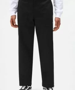 New In Dickies Mens Funkley Herringbone Trousers Black