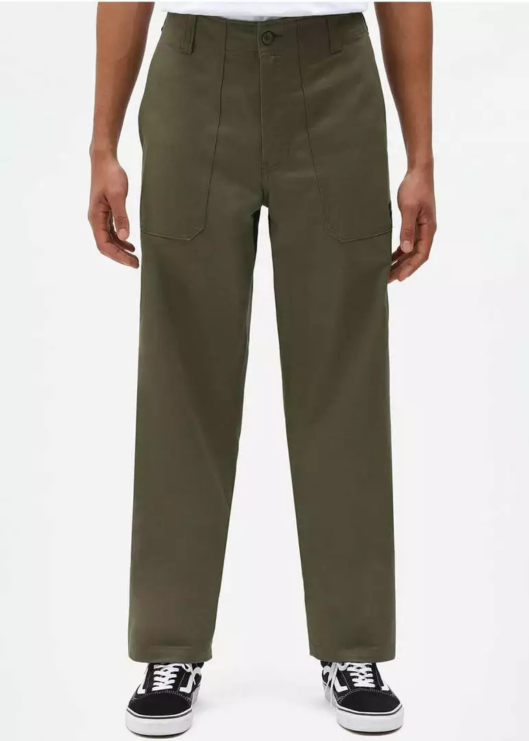 Dickies Mens Funkley Herringbone Trousers Military Green 3 Dickies Mens Funkley Herringbone Trousers Military Green
