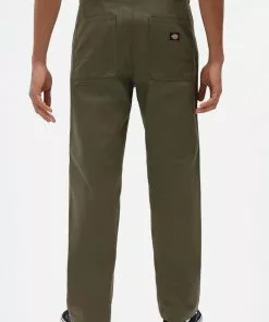 Dickies Mens Funkley Herringbone Trousers Military Green