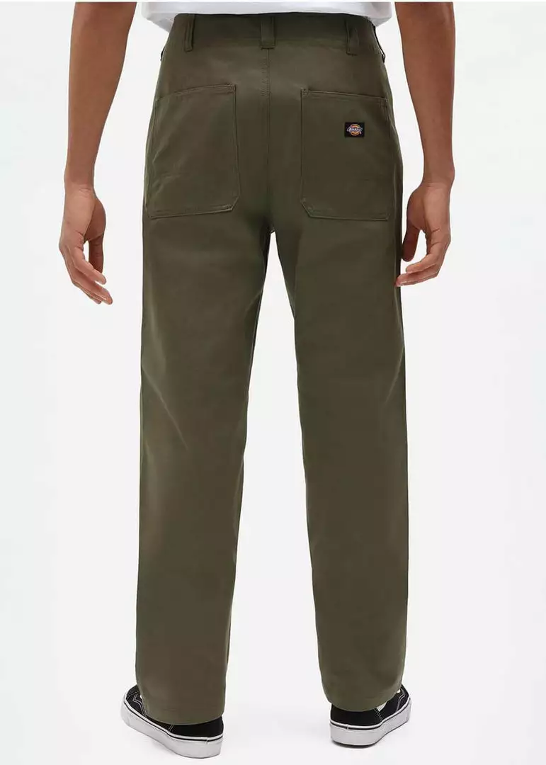 Dickies Mens Funkley Herringbone Trousers Military Green 4 Dickies Mens Funkley Herringbone Trousers Military Green