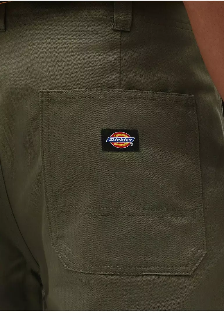 New In Dickies Mens Funkley Herringbone Shorts Military Green 6 New In Dickies Mens Funkley Herringbone Shorts Military Green