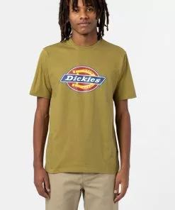 New In Dickies Men Icon Logo T-Shirt Moss Green