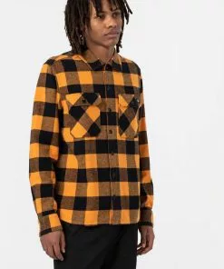 New In Dickies Men Sacramento Shirt Gold Ochre