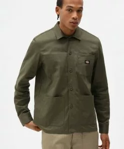 New In Dickies Mens Funkley Shirt Military Green