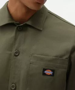 New In Dickies Mens Funkley Shirt Military Green