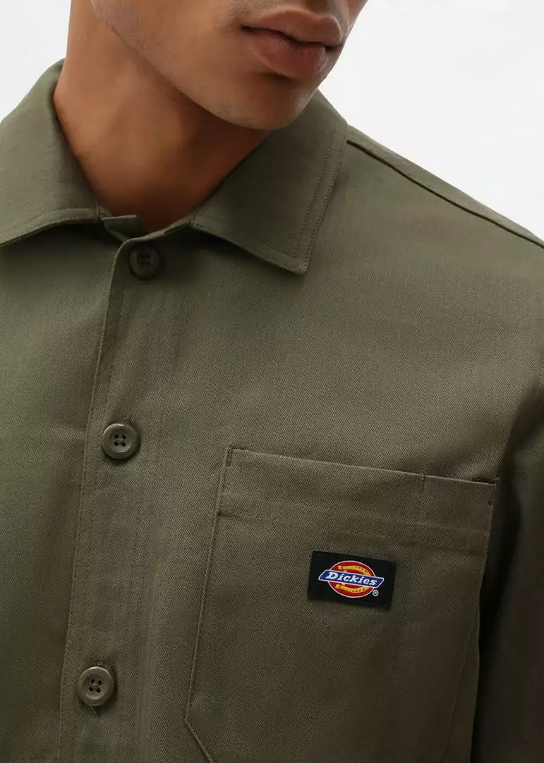 New In Dickies Mens Funkley Shirt Military Green 4 New In Dickies Mens Funkley Shirt Military Green