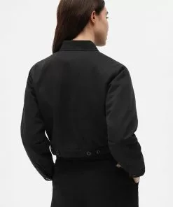 New In Dickies Womens Kiester Cropped Jacket Black
