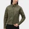 New In Dickies Womens Chokio Herringbone Shirt Military Green 2 New In Dickies Womens Chokio Herringbone Shirt Military Green