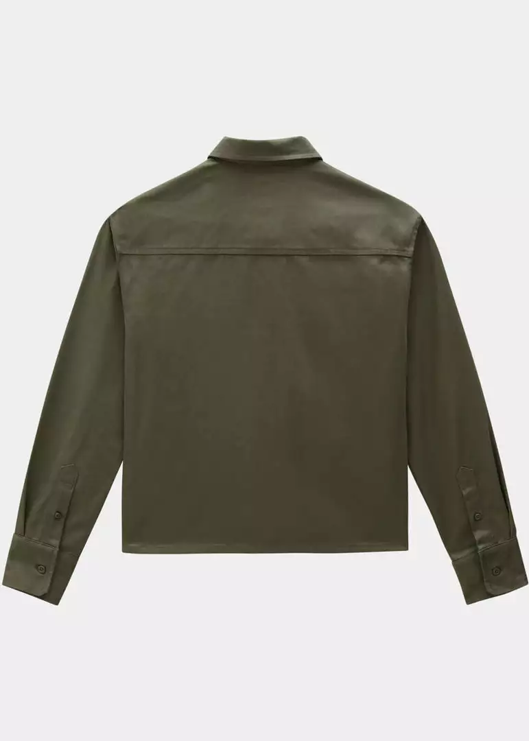 New In Dickies Womens Chokio Herringbone Shirt Military Green 5 New In Dickies Womens Chokio Herringbone Shirt Military Green