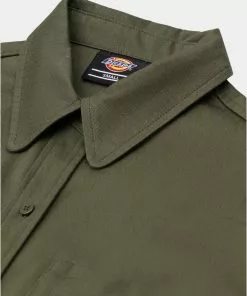 New In Dickies Womens Chokio Herringbone Shirt Military Green 13 New In Dickies Womens Chokio Herringbone Shirt Military Green