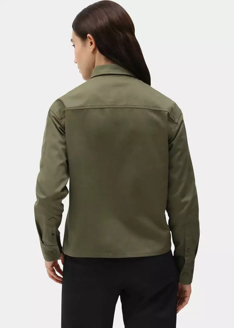 New In Dickies Womens Chokio Herringbone Shirt Military Green 8 New In Dickies Womens Chokio Herringbone Shirt Military Green