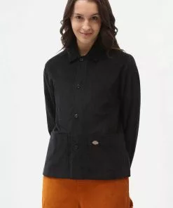 New In Dickies Womens Higginson Corduroy Shirt Black