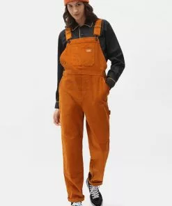 Dickies Womens Higginson Corduroy Dungarees Pumpkin Orange Brown 13 Dickies Womens Higginson Corduroy Dungarees Pumpkin Orange Brown
