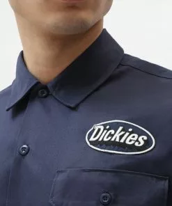 New In Dickies Men Saxman Shirt Navy