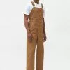 Dickies Men Canvas Bib Dungarees Brown New In