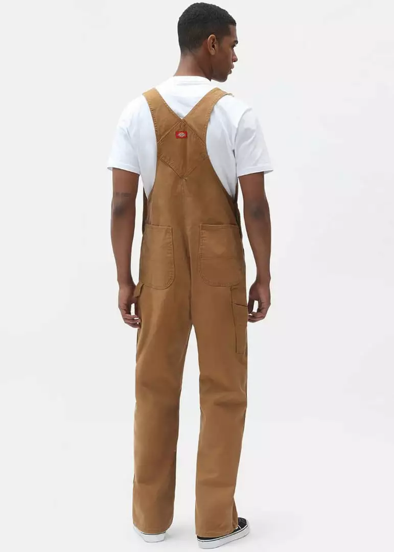 Dickies Men Canvas Bib Dungarees Brown New In 5 Dickies Men Canvas Bib Dungarees Brown New In