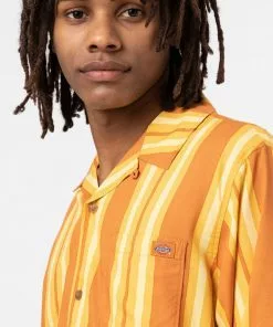 New In Dickies Men Lynnwood Shirt Pale Banana Yellow