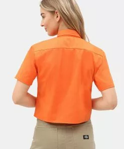 Dickies Womens Silver Grove 80's Shirt Orange