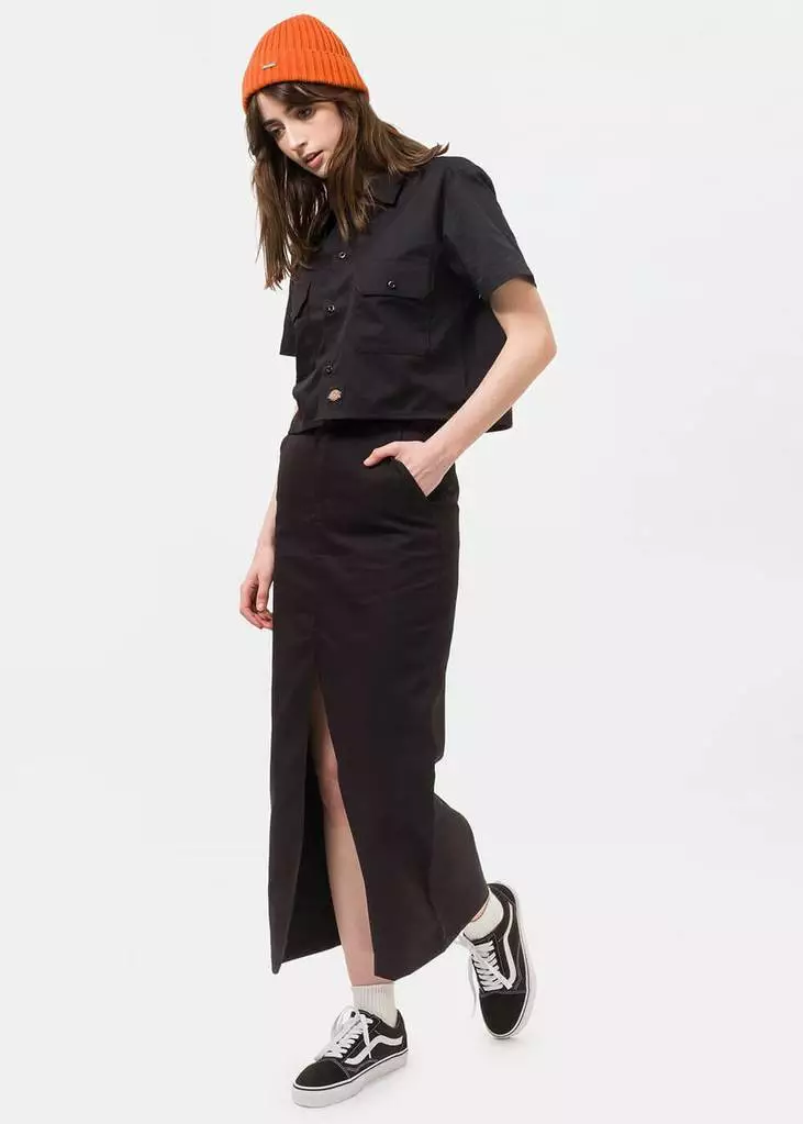 New In Dickies Womens Silver Grove 80's Shirt Black 4 New In Dickies Womens Silver Grove 80's Shirt Black