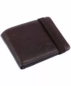 New In Dickies Wilburn Leather Wallet Brown