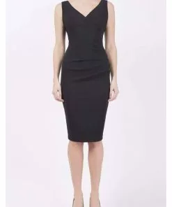 Diva Catwalk Banbury 50 's Pencil Dress Black