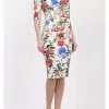 Diva Catwalk Cynthia Floral 50's Pencil Dress Rose Blush 1 Diva Catwalk Cynthia Floral 50's Pencil Dress Rose Blush