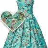 New In Dolly & Dotty Amanda Dinosaur 50's Swing Dress Green 1 New In Dolly & Dotty Amanda Dinosaur 50's Swing Dress Green