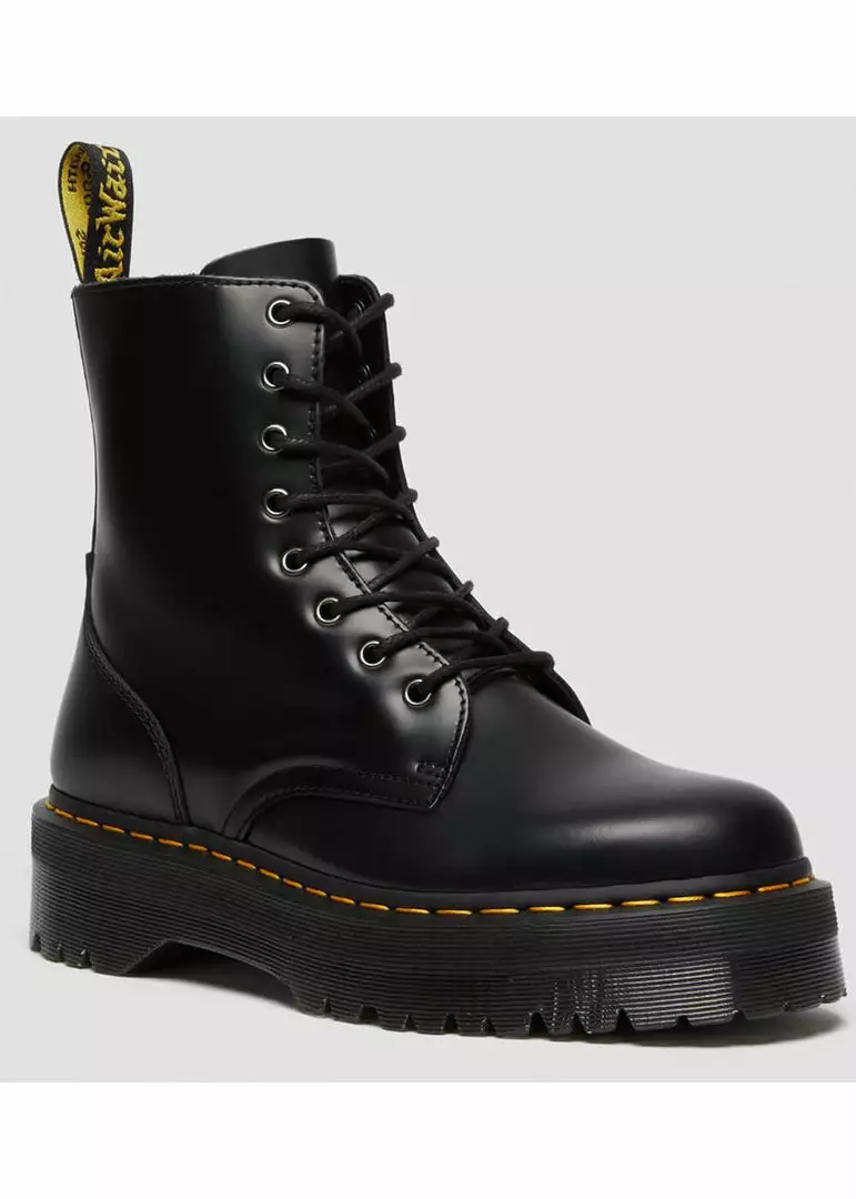 Dr. Martens Jadon Smooth Lace-up Boots Black New In 12 Dr. Martens Jadon Smooth Lace-up Boots Black New In