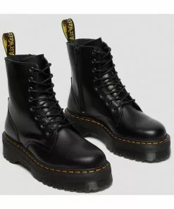 Dr. Martens Jadon Smooth Lace-up Boots Black New In 16 Dr. Martens Jadon Smooth Lace-up Boots Black New In