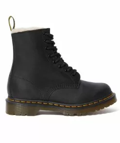 Dr. Martens Serena Burnished Wyoming Lined Lace-up Boots Black 14 Dr. Martens Serena Burnished Wyoming Lined Lace-up Boots Black