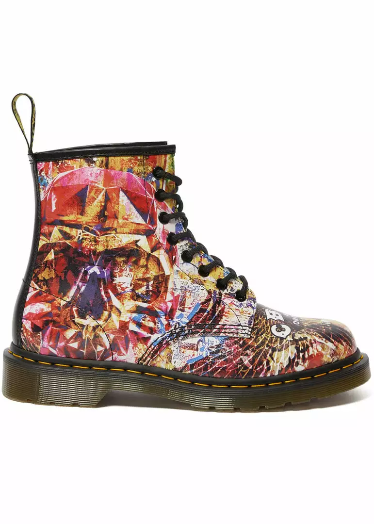 New In Dr. Martens 1460 CBGB Backhand Boots Multi 5 New In Dr. Martens 1460 CBGB Backhand Boots Multi