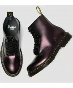 New In Dr. Martens 1460 Pascal Chroma Metallic Leather Boots Red 14 New In Dr. Martens 1460 Pascal Chroma Metallic Leather Boots Red