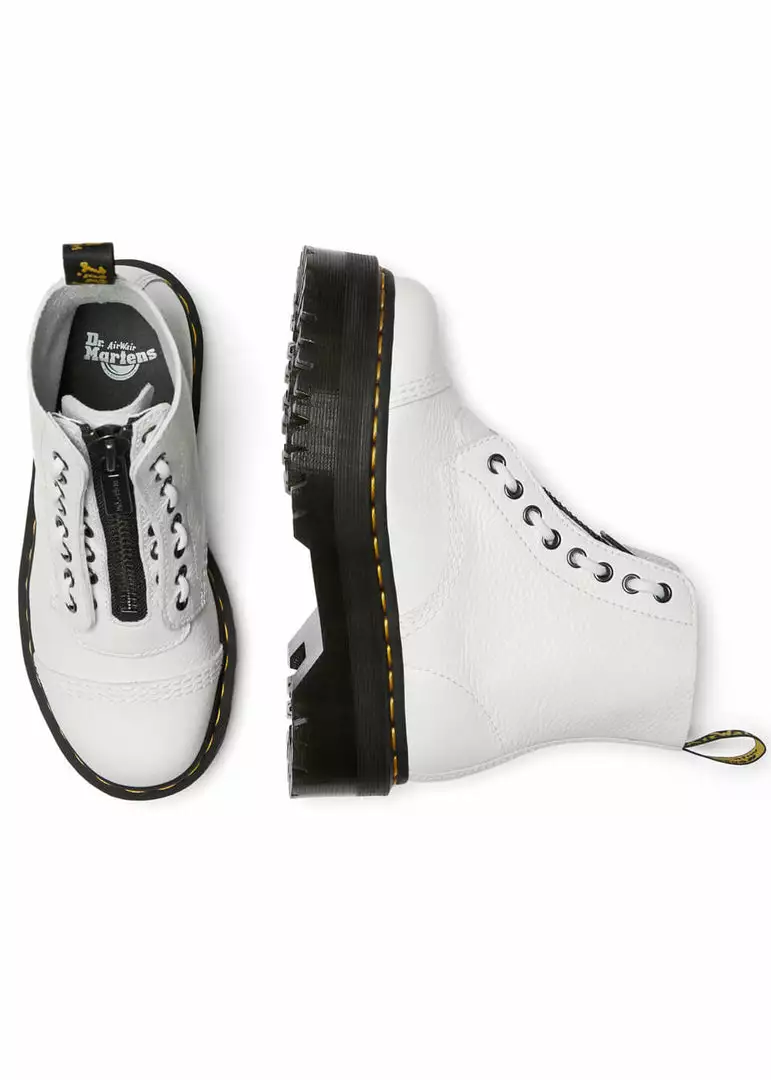 Dr. Martens Sinclair Nappa Leather Platform Boots White New In 6 Dr. Martens Sinclair Nappa Leather Platform Boots White New In