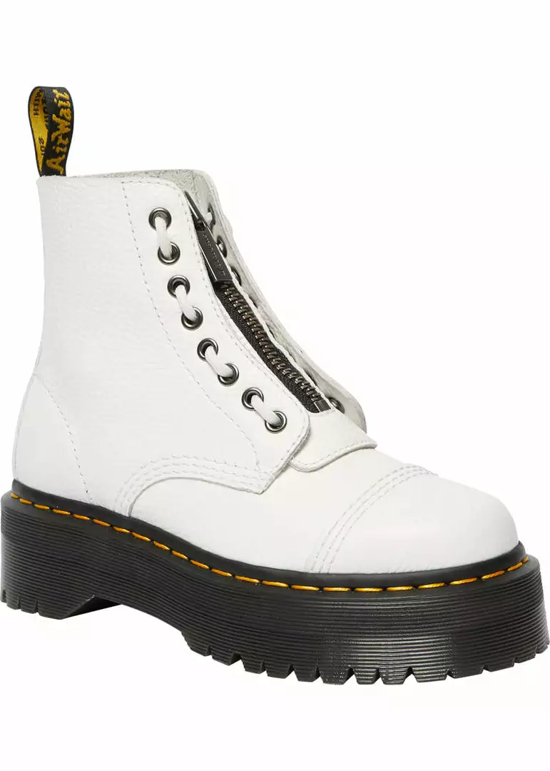 Dr. Martens Sinclair Nappa Leather Platform Boots White New In 3 Dr. Martens Sinclair Nappa Leather Platform Boots White New In