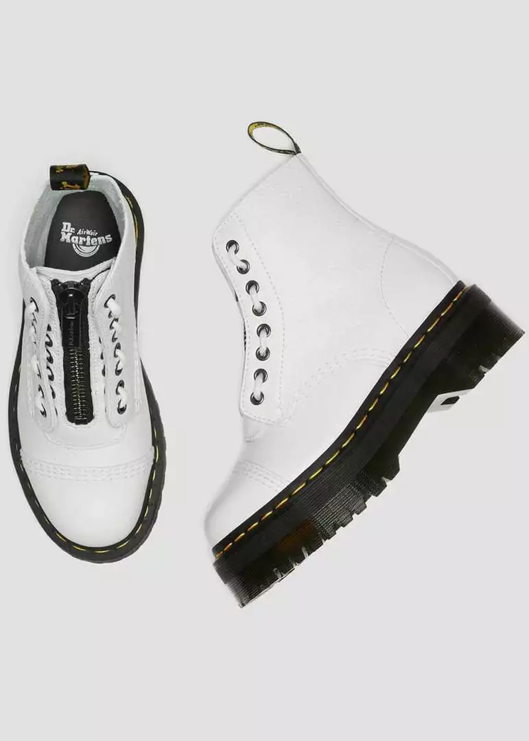 Dr. Martens Sinclair Nappa Leather Platform Boots White New In 10 Dr. Martens Sinclair Nappa Leather Platform Boots White New In