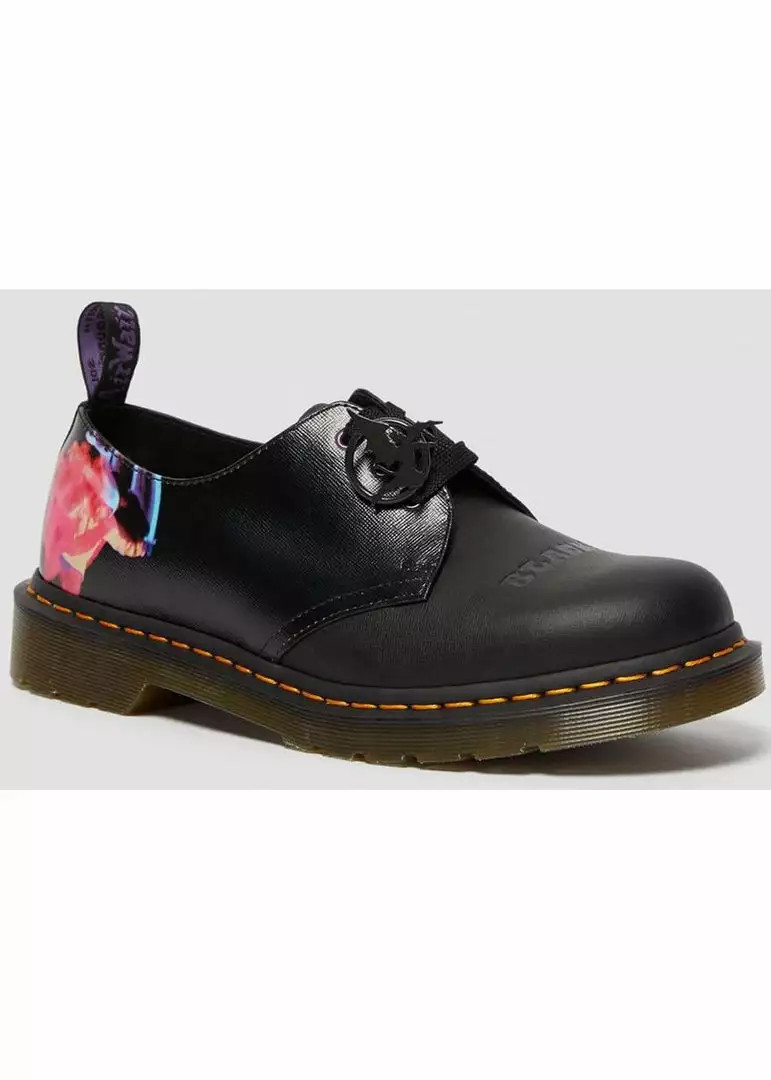 Dr. Martens Black Sabbath 1461 Paranoid Leather Shoes Black New In 3 Dr. Martens Black Sabbath 1461 Paranoid Leather Shoes Black New In