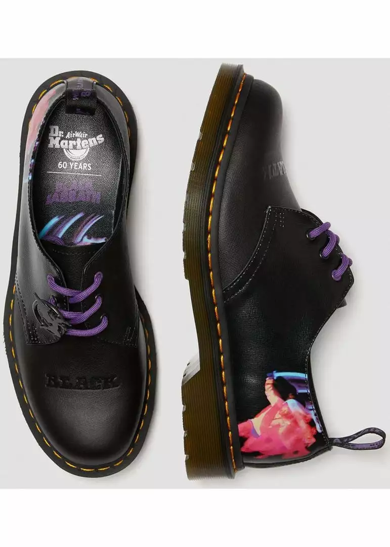 Dr. Martens Black Sabbath 1461 Paranoid Leather Shoes Black New In 4 Dr. Martens Black Sabbath 1461 Paranoid Leather Shoes Black New In