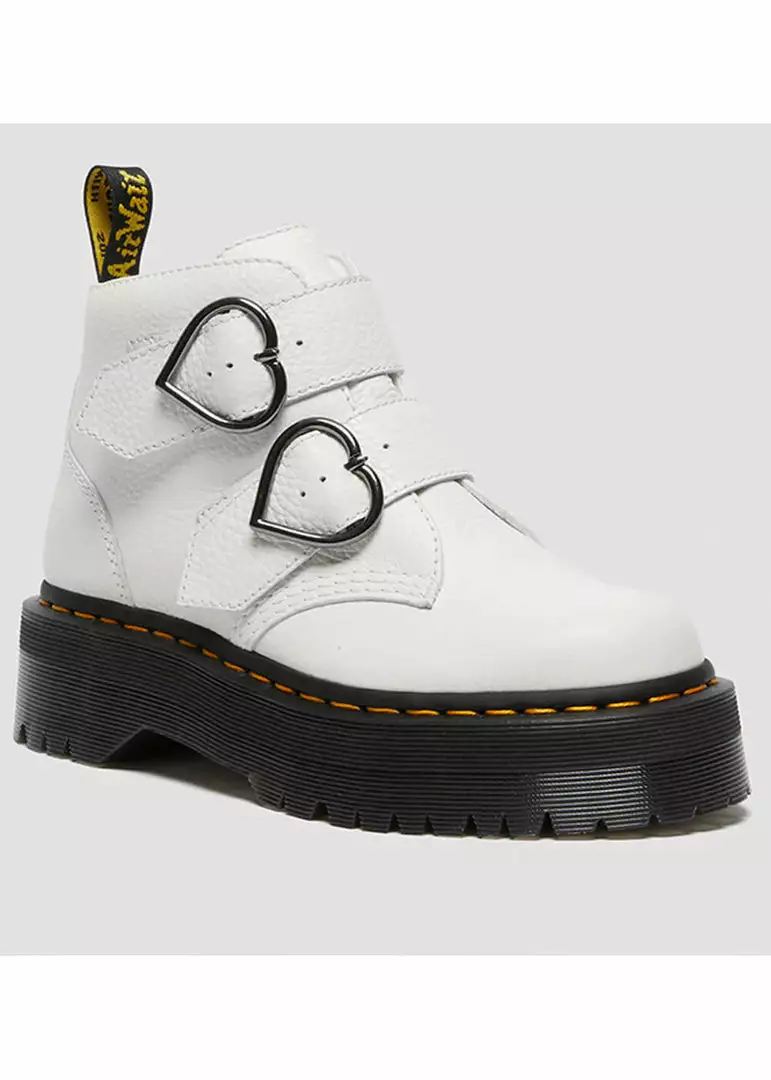 New In Dr. Martens Devon Heart Aunt Sally Soft Leather Boots White 3 New In Dr. Martens Devon Heart Aunt Sally Soft Leather Boots White