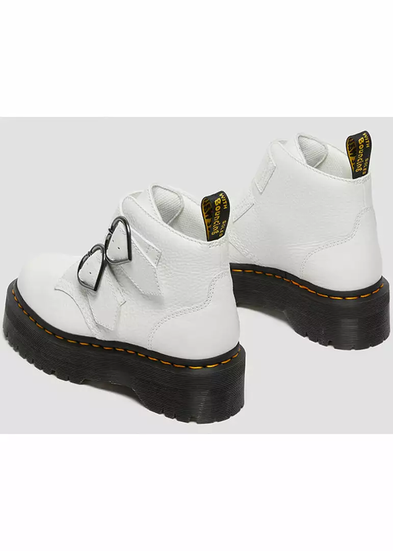 New In Dr. Martens Devon Heart Aunt Sally Soft Leather Boots White 7 New In Dr. Martens Devon Heart Aunt Sally Soft Leather Boots White