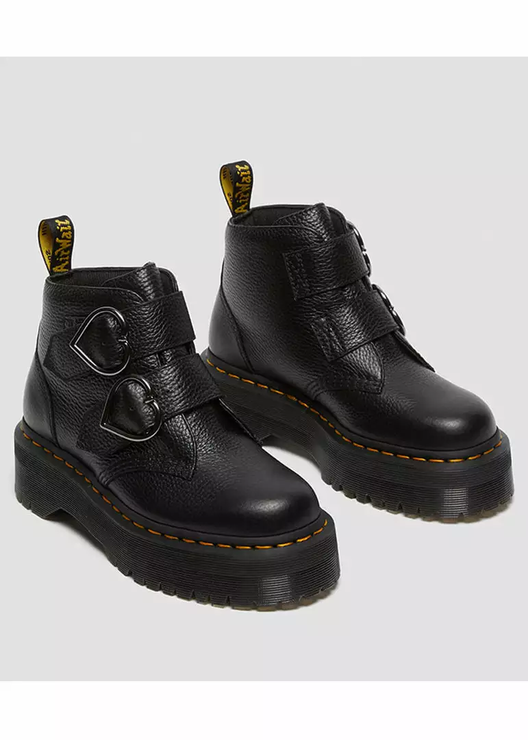 New In Dr. Martens Devon Heart Soft Aunt Sally Leather Boots Black 6 New In Dr. Martens Devon Heart Soft Aunt Sally Leather Boots Black