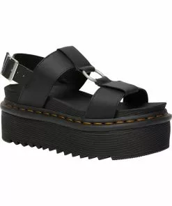 Dr. Martens Francis Hydro Leather Platform Sandals Black