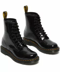 Dr. Martens 1460 Leopard Patent Boots Black New In 12 Dr. Martens 1460 Leopard Patent Boots Black New In