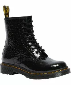 Dr. Martens 1460 Leopard Patent Boots Black New In