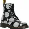 Dr. Martens 1460 Polka Dot Leather Boots Black White New In